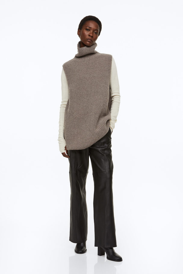 H&M Rib-knit Cashmere-blend Sweater Vest Mole