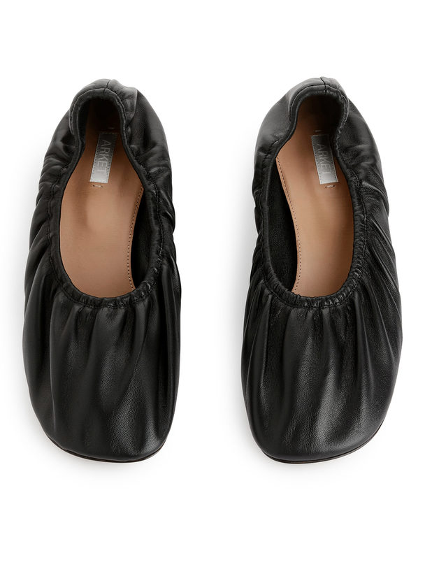 ARKET Ballerina Leather Heels Black