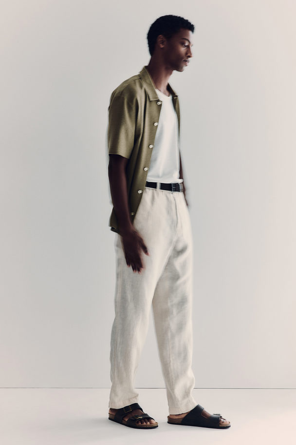 H&M Leinenhose Regular Fit Hellbeige