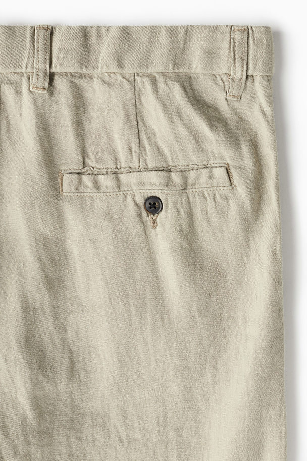 H&M Leinenhose Regular Fit Beige