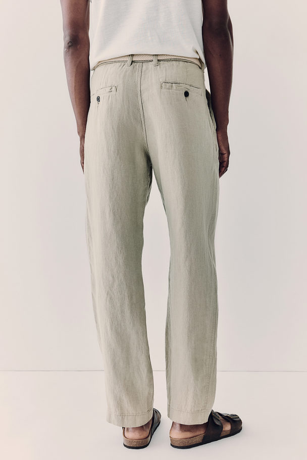 H&M Leinenhose Regular Fit Beige