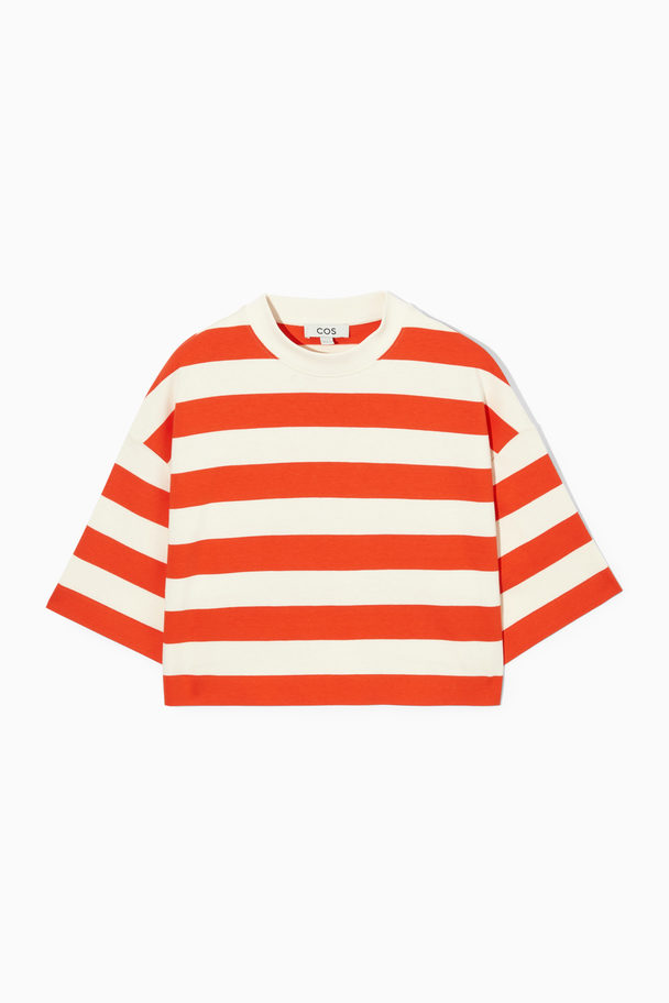 COS The High Line T-shirt White / Orange / Striped