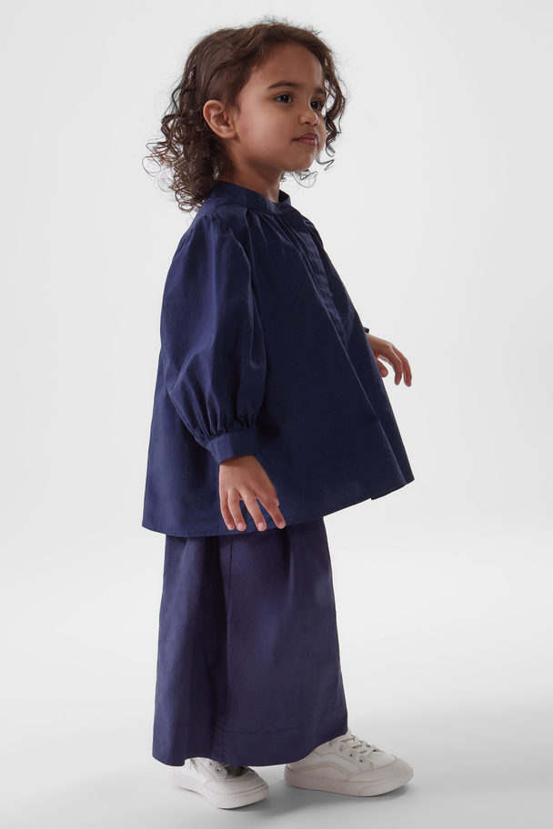 COS Puff-sleeve Blouse Navy