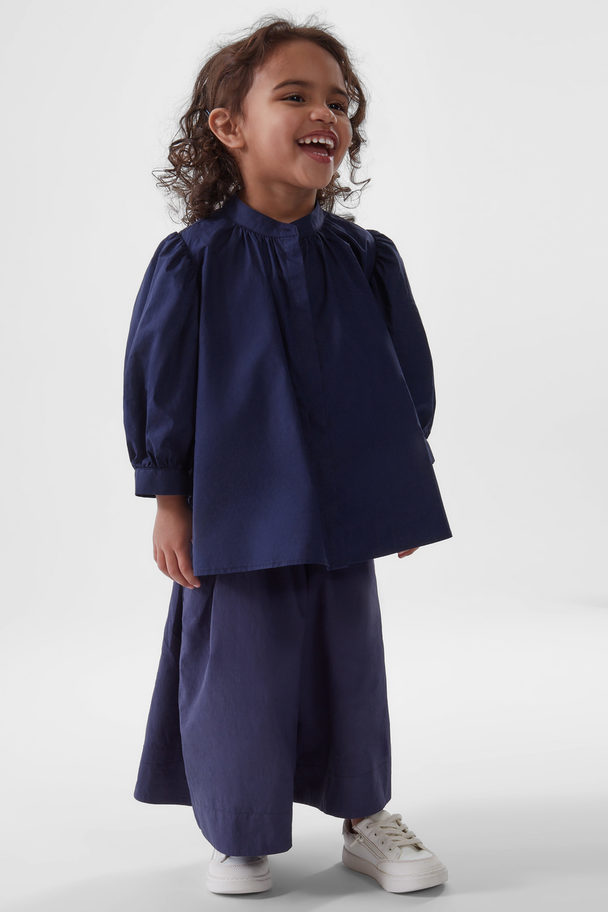 COS Puff-sleeve Blouse Navy