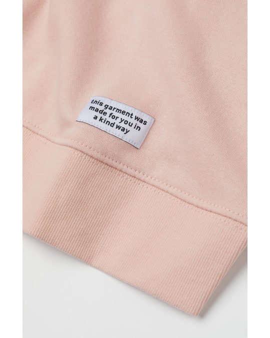 H&M H&m+ Zip-top Sweatshirt Light Pink