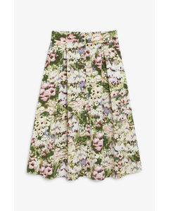 Button-up Midi Skirt Garden Floral