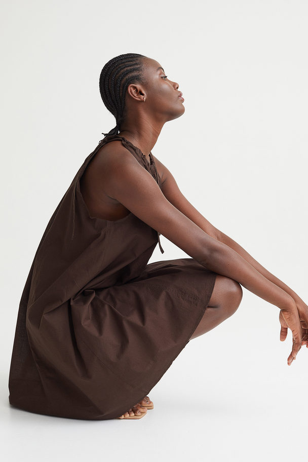 H&M Sleeveless Dress Dark Brown