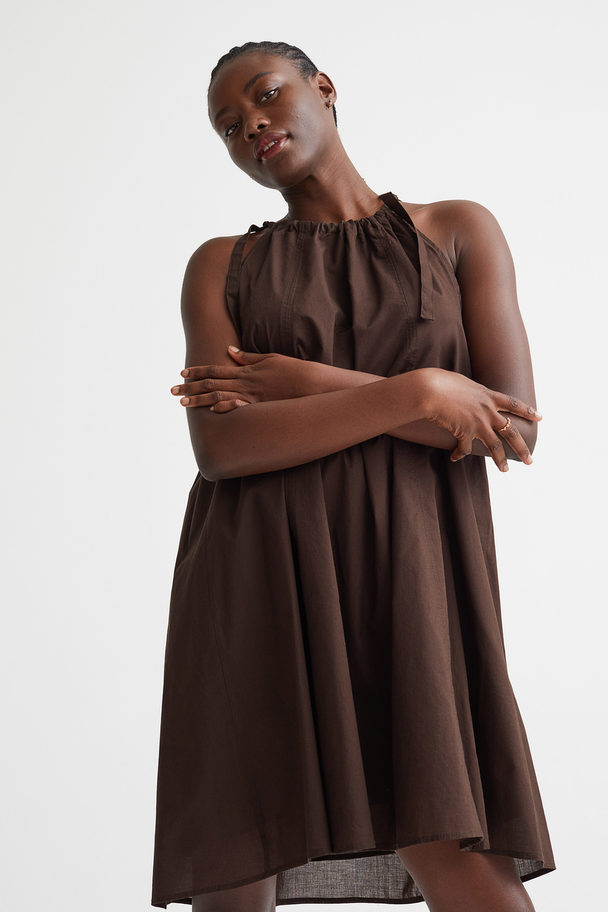 H&M Sleeveless Dress Dark Brown