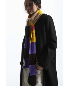 Striped Wool-cashmere Scarf Beige / Yellow / Purple