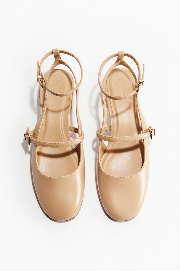 H&M Pumps mit Knöchelriemen Beige