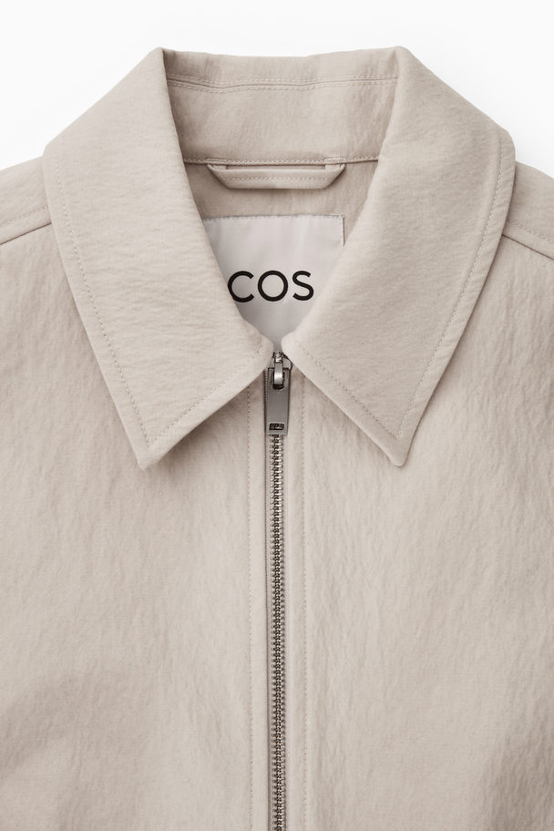 COS Cropped Waisted Jacket Beige