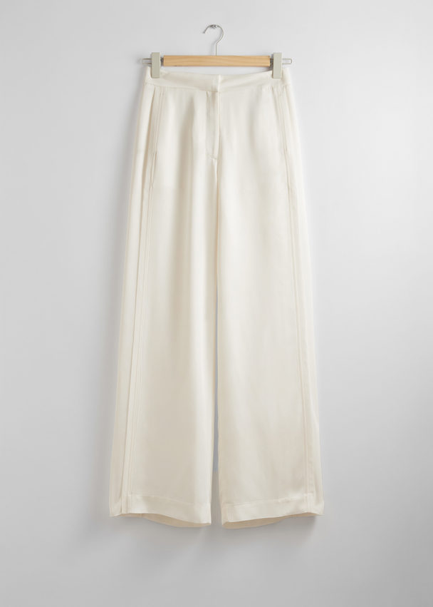 & Other Stories Straight High-waist Trousers White