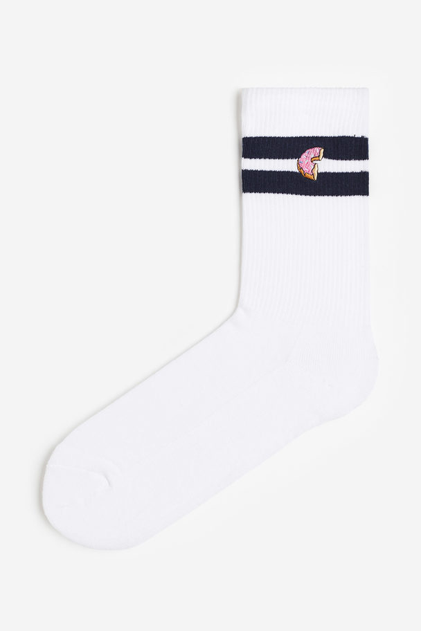 H&M Socks White/doughnut