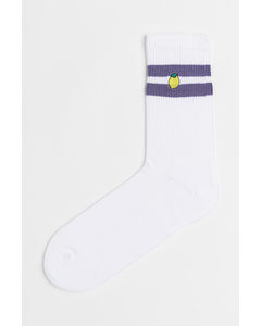 Socks White/lemon