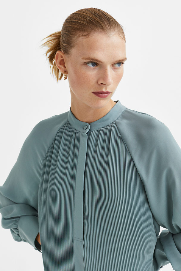H&M Pleated Dress Turquoise