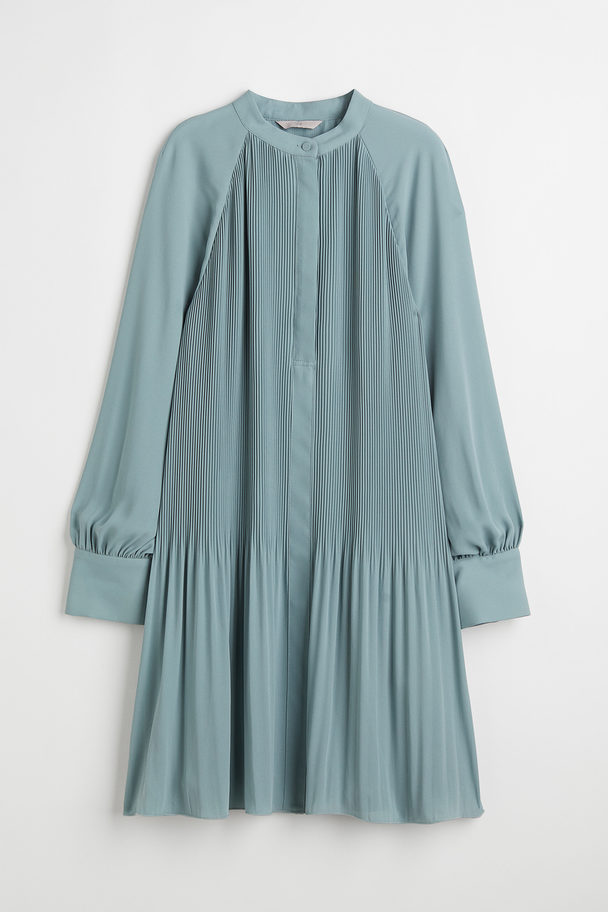 H&M Pleated Dress Turquoise