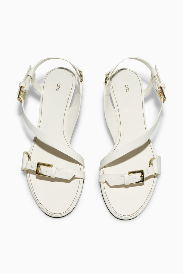 COS Buckled Strappy Heeled Sandals White
