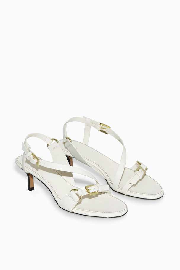 COS Buckled Strappy Heeled Sandals White