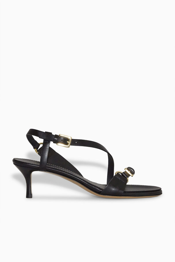 COS Buckled Strappy Heeled Sandals Black