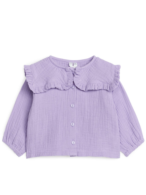 ARKET Frill-collar Cheesecloth Blouse Lilac