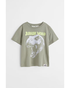 T-shirt Med Tryk Kakigrøn/jurassic World