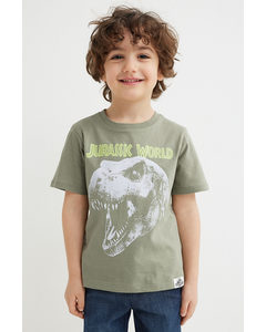 Printed T-shirt Khaki Green/jurassic World