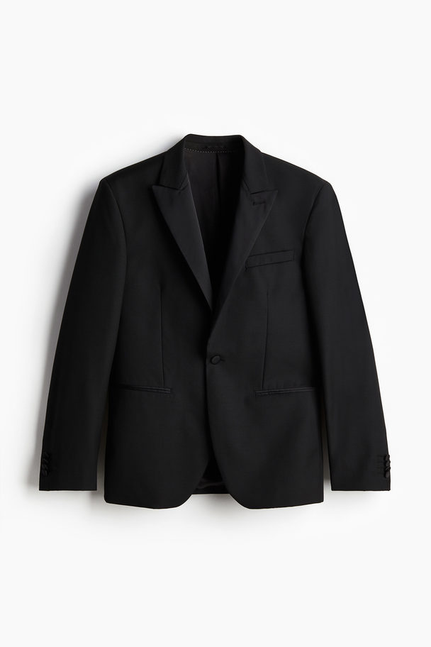 H&M Slim Fit Single-breasted Tuxedo Jacket Black
