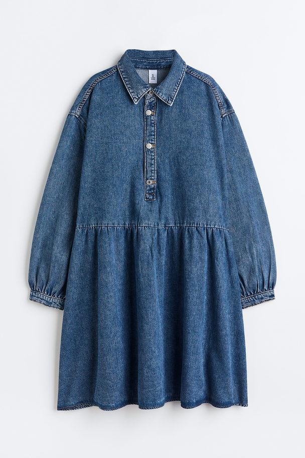 H&M H&M+ Jeanskleid mit Kragen Blau