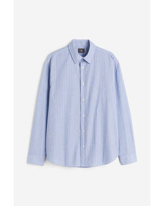 Overhemd - Loose Fit Lichtblauw/gestreept