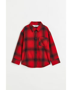 Cotton Flannel Shirt Red/checked