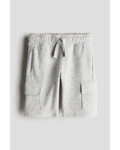 Cargo Sweatshirt Shorts Light Grey Marl