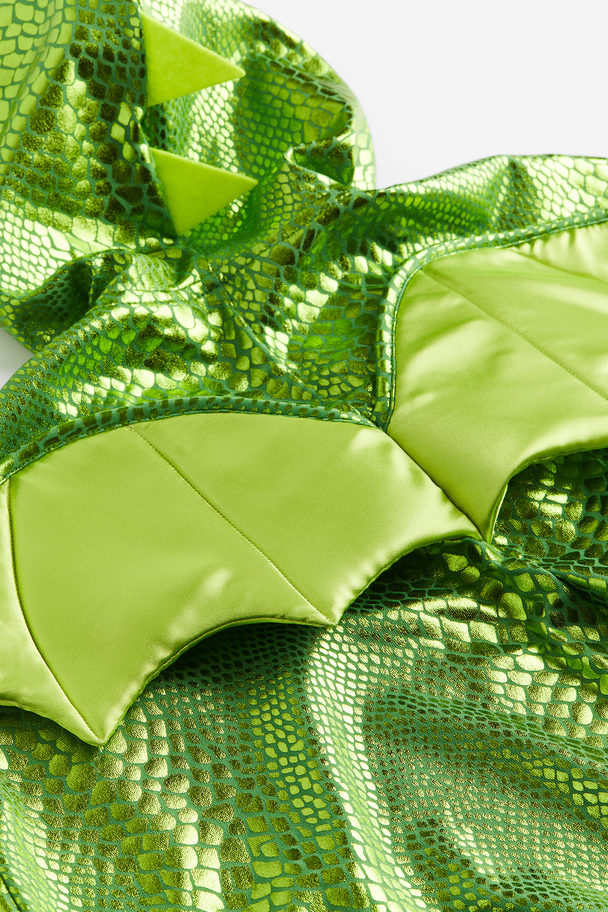 H&M Glanzende Verkleedcape Groen/draak