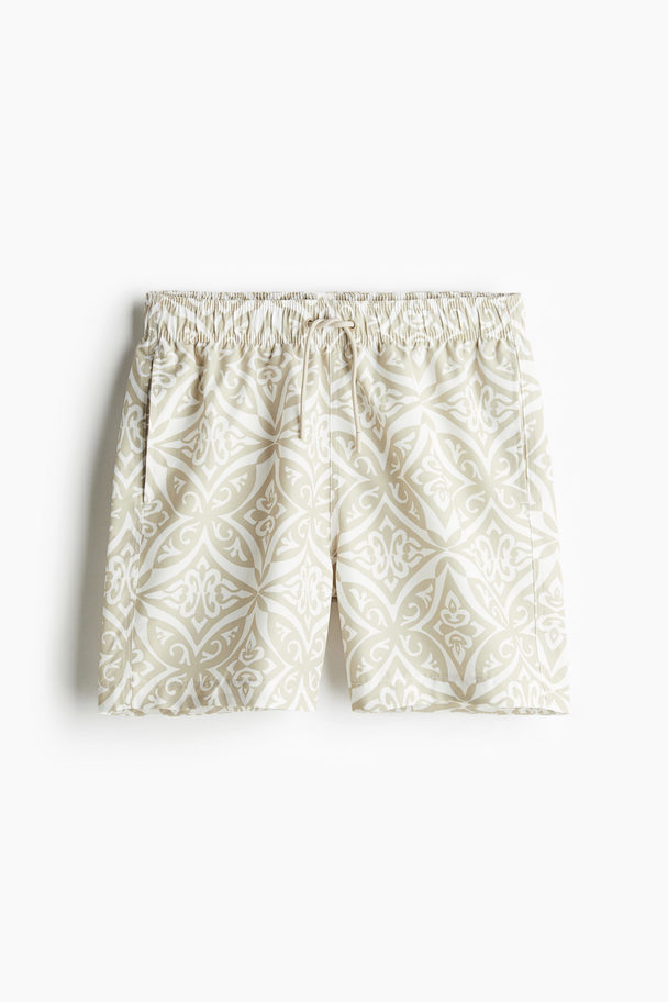 H&M Patterned Swim Shorts Beige/patterned