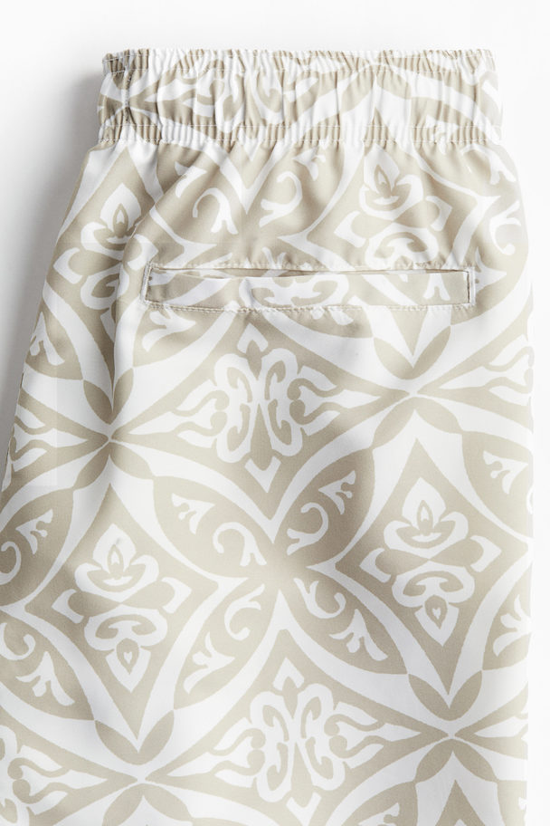 H&M Patterned Swim Shorts Beige/patterned