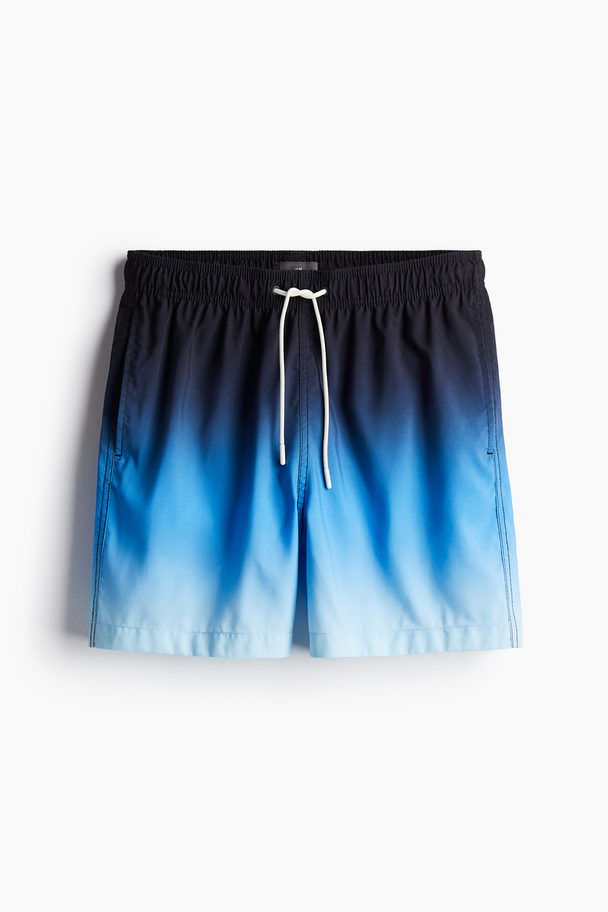 H&M Gemusterte Badeshorts Blau/Ombré