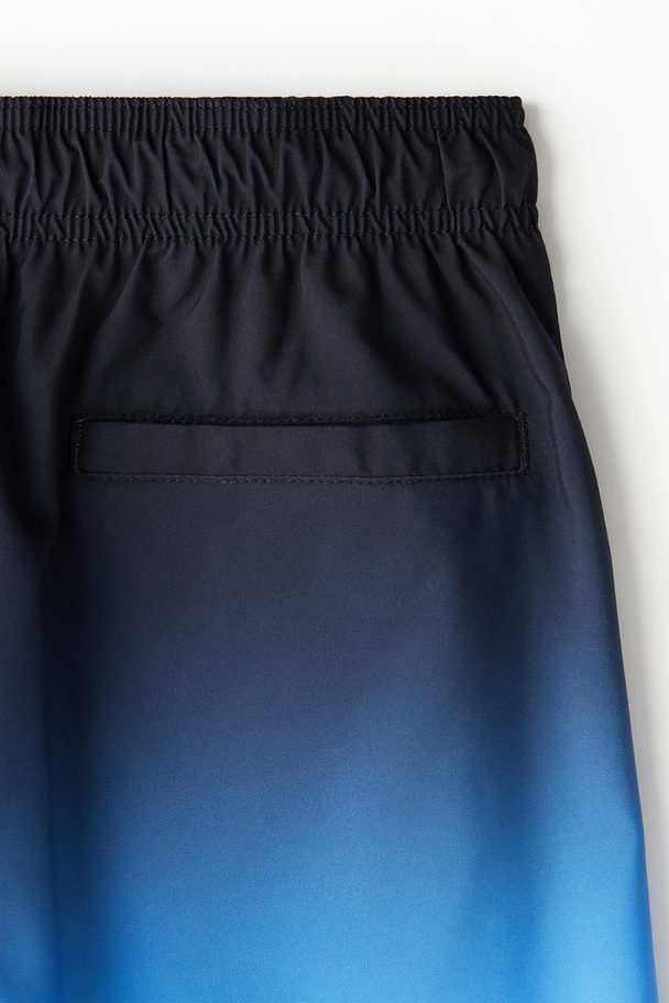 H&M Gemusterte Badeshorts Blau/Ombré