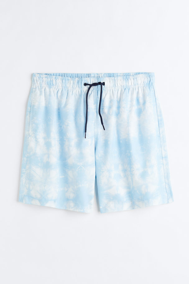 H&M Patterned Swim Shorts Light Blue/tie-dye