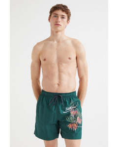 Patterned Swim Shorts Dark Turquoise/crown Imperial