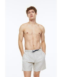 Patterned Swim Shorts Light Beige/patterned