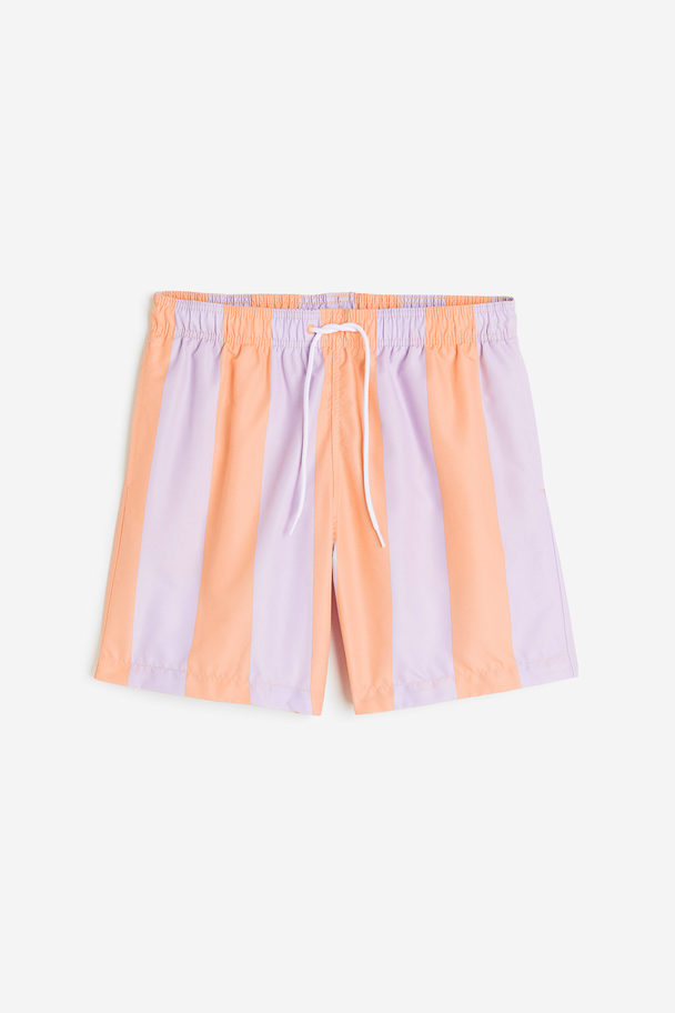 H&M Gemusterte Badeshorts Orange/Lila gestreift