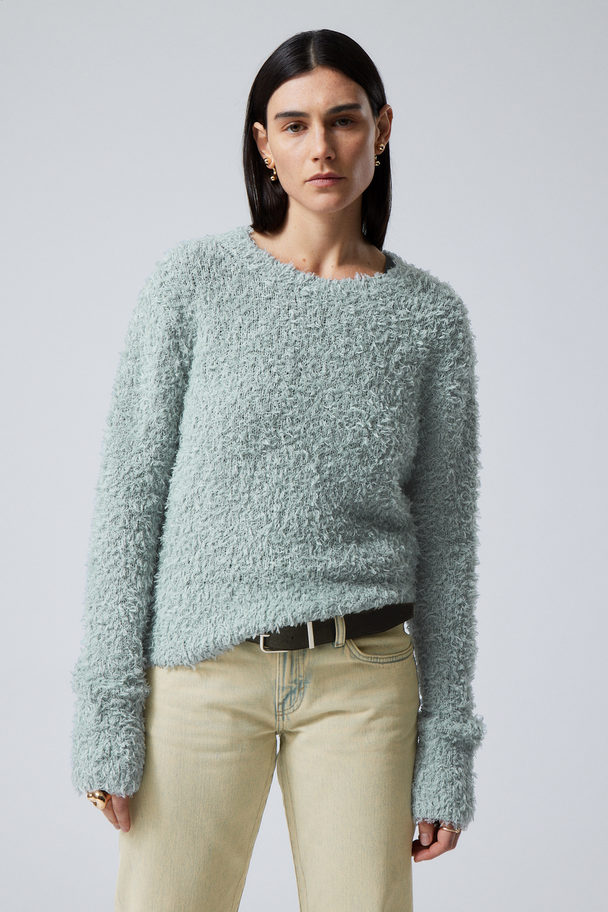 Weekday Judi Hairy Sweater Gråblå