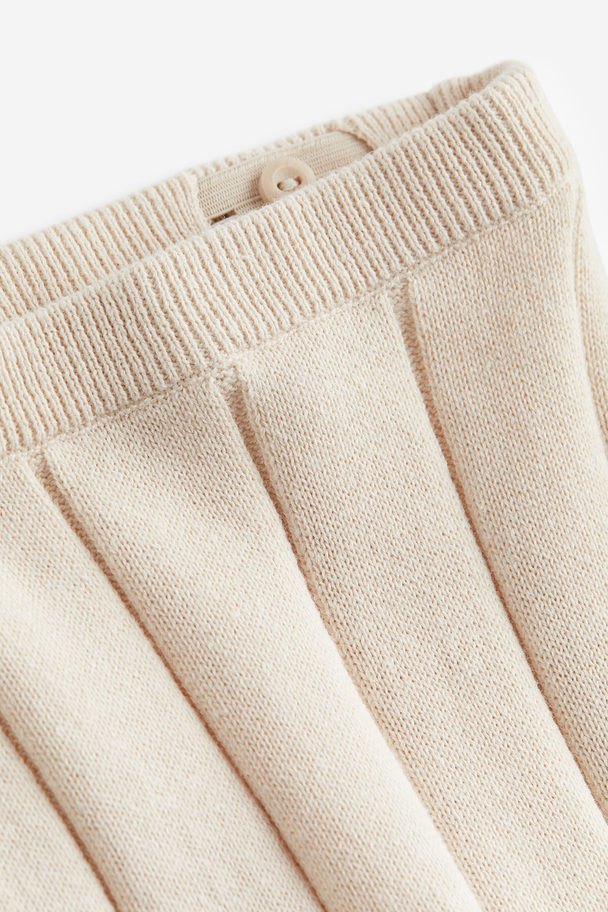 H&M 2-piece Knitted Cotton Set Light Beige