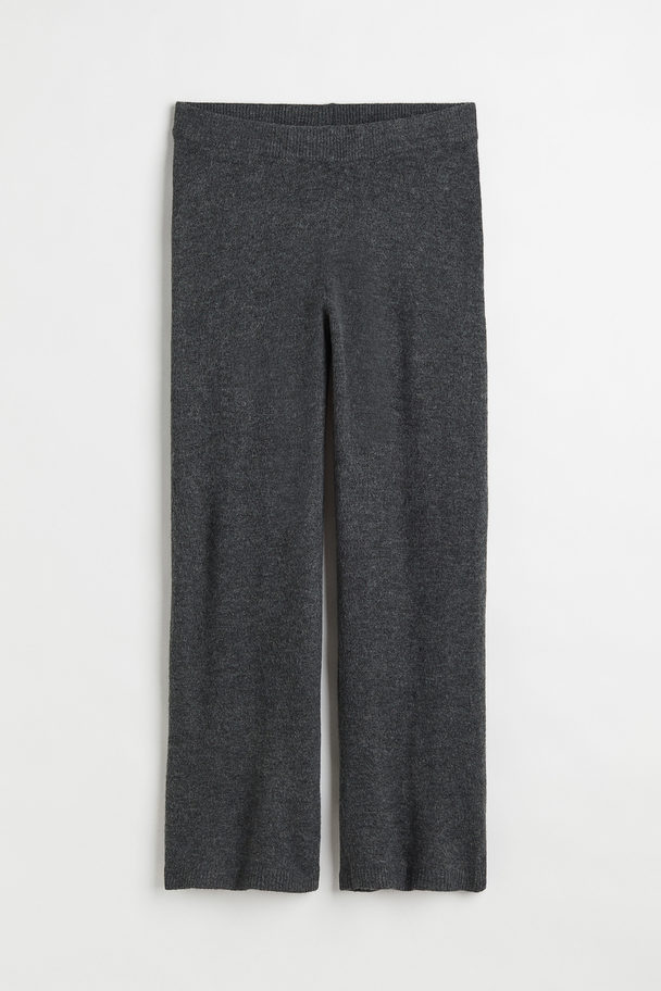 H&M H&m+ Knitted Trousers Dark Grey Marl