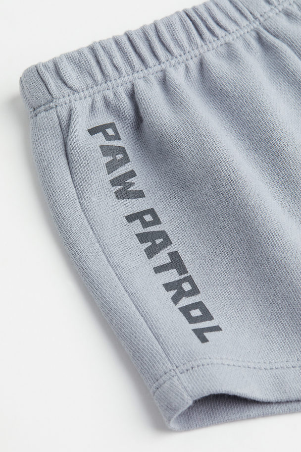 H&M 2-piece Printed Sweatshirt Set Grey-blue/paw Patrol