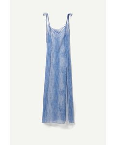 Joanne Printed Mesh Dress Blue Sky