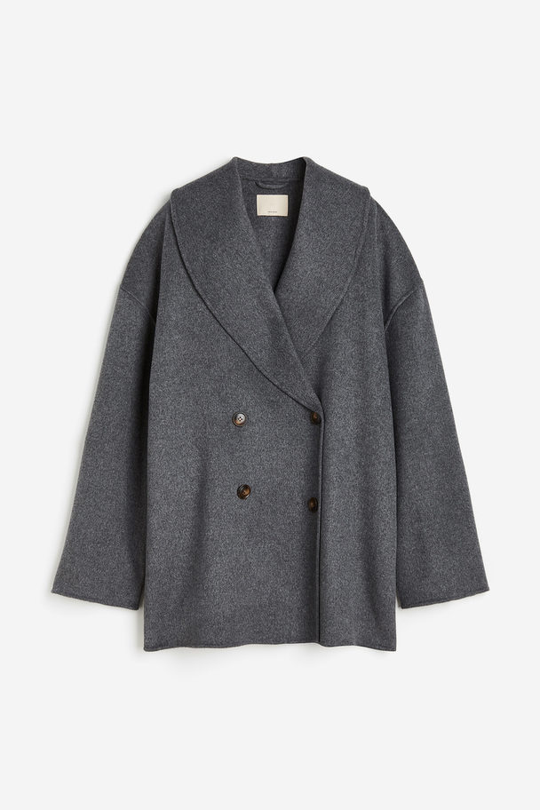 H&M Oversized Wool-blend Coat Dark Grey Marl