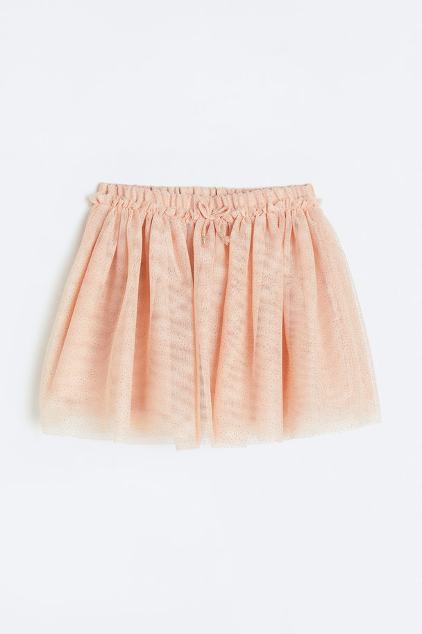 H&M Glittery Tulle Skirt Powder Pink