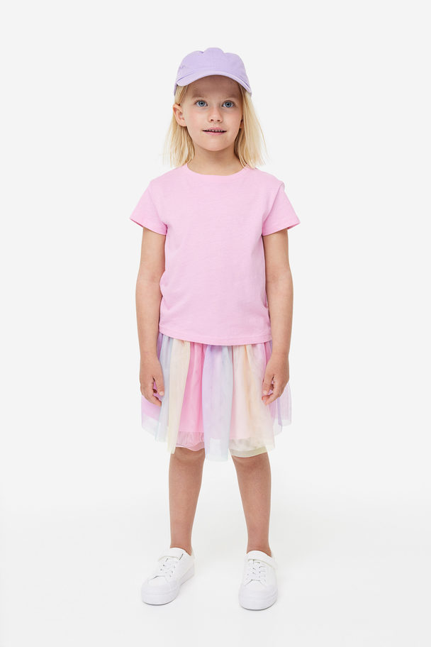 H&M Glittery Tulle Skirt Light Pink