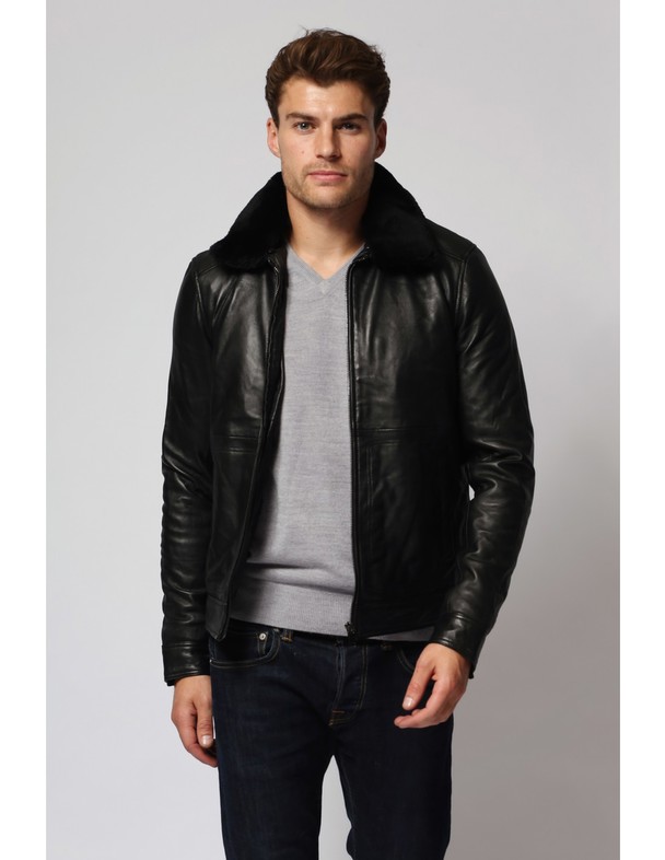 Le Temps des Cerises Leather Jacket Leandro