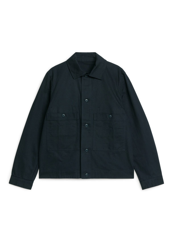 ARKET Cotton Jacket Dark Blue